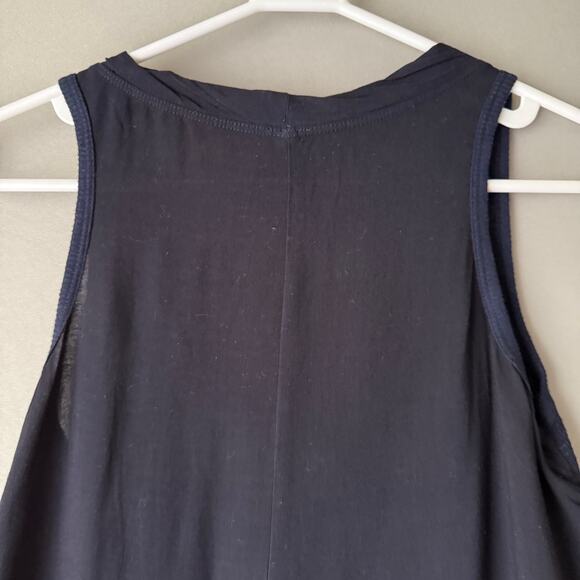 Anthropologie Left of Center sz XS navy blue lagenlook tank top - Picture 7 of 8